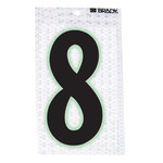 imagen de Brady 3000-8 Etiqueta de número - 8 - Negro sobre plateado - 1 1/2 pulg. x 2 3/8 pulg. - B-309