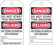 imagen de Brady 86406 Negro/Rojo sobre blanco Poliéster/papel Etiqueta de seguridad del equipo - Ancho 3 pulg. - Altura 5 3/4 pulg. - B-837