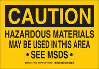 imagen de Brady B-555 Aluminio Rectángulo Letrero de material peligroso Amarillo - 10 pulg. Ancho x 7 pulg. Altura - 126000