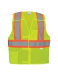 imagen de Global Glove Frogwear GLO-002BA Chaleco de alta visibilidad GLO-002BA/2XL/3XL - tamaño 2EG/3EG - Poliéster - Amarillo fluorescente/Naranja/Plateado - ANSI clase 2 - glo-002ba 2xl/3xl