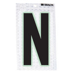 imagen de Brady 3010-N Etiqueta en forma de letra - N - Negro sobre plateado - 2 1/2 pulg. x 3 1/2 pulg. - B-309