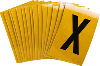 imagen de Bradylite 5920-X Etiqueta en forma de letra - X - Negro sobre amarillo - 1 pulg. x 1 1/2 pulg. - B-997