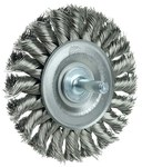 imagen de Weiler 17684 Wheel Brush - 3-1/4 in Dia - Knotted - Standard Twist Stainless Steel Bristle