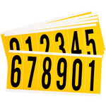 imagen de Brady 1550-# KIT Kit de etiquetas de números - 0 a 9 - Negro sobre amarillo - 1 1/2 pulg. x 3 1/2 pulg.