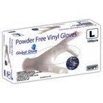 imagen de Global Glove 505PF Blanco Grande Vinilo Guantes desechables - Grado Industrial - 505PF LG