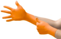 imagen de Microflex High Five Blaze N48 Orange Small Powder Free Disposable Gloves - Medical Exam Grade - 10 in Length - Rough Finish - 5 mil Thick - N481
