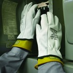 imagen de Ansell Marigold Industrial Gray 12 Goatskin Leather Mechanic's Gloves - M60607