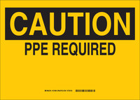 imagen de Brady B-555 Aluminio Rectángulo Cartel de PPE Amarillo - 14 pulg. Ancho x 10 pulg. Altura - 131987