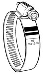 imagen de Precision Brand 300 Series Stainless Steel Military Worm Gear Hose Clamp MS48SS - 2-9/16 in - 3-1/2 in Clamp Diameter