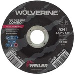 imagen de Weiler Wolverine Rueda de corte 56430 - Tipo 27 - rueda de centro hundido - 4-1/2 pulg - Óxido de aluminio - 24 - T