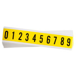 imagen de Brady 3430-# KIT Kit de etiquetas de números - 0 a 9 - Negro sobre amarillo - 7/8 pulg. x 1 1/2 pulg.