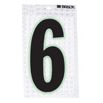 imagen de Brady 3000-6 Etiqueta de número - 6 - Negro sobre plateado - 1 1/2 pulg. x 2 3/8 pulg. - B-309