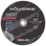 imagen de Weiler Wolverine Rueda de corte 56086 - Tipo 1 - Rueda recta - 4 pulg. - Óxido de aluminio - 36 - T