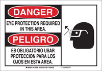 imagen de Brady B-555 Aluminio Rectángulo Cartel de PPE Blanco - 10 pulg. Ancho x 7 pulg. Altura - Idioma Inglés/Español - 125097