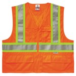 imagen de Ergodyne Glowear 8235ZX Chaleco de alta visibilidad 26185 - tamaño Grande/XG - Poliéster - Naranja de alta visibilidad - ANSI clase 2