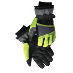 imagen de Chicago Protective Apparel Mechflex Negro/Verde de alta visibilidad Mediano Cuero Piel de cerdo Cuero Guantes de mecánico - MX-90 MD