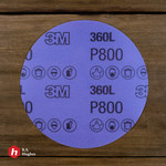 imagen de 3M Hookit Recubierto Óxido de aluminio Morada Disco de velcro - Óxido de aluminio - 5 pulg. - P800 - Súper fino - 55722