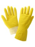imagen de Global Glove Amarillo Grande Látex Guantes resistentes a productos químicos - acabado Escamas de pescado - Longitud 12 pulg. - 150fe lg