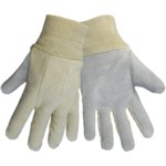 imagen de Global Glove 2300KW Brown/White Large Split Cowhide Leather Work Gloves - Wing Thumb - 2300 KW/LG