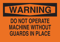 imagen de Brady B-401 Poliestireno Rectángulo Cartel de seguridad del equipo Naranja - 10 pulg. Ancho x 7 pulg. Altura - 23079