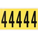 imagen de Brady 3460-4 Etiqueta de número - 4 - Negro sobre amarillo - 1 3/4 pulg. x 5 pulg. - B-498