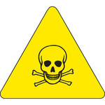 imagen de Brady 60183 Etiqueta de material peligroso - 1/2 pulg. x 1/2 pulg. - Vinilo - Negro sobre amarillo - B-946