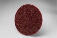 imagen de 3M Scotch-Brite AL-DM Non-Woven Aluminum Oxide Maroon Surface Conditioning Quick Change Disc - Cloth Backing - A Weight - Medium - 1 1/2 in Diameter - 54148