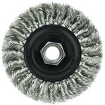 imagen de Weiler 13113 Wheel Brush - 4 in Dia - Knotted - Standard Twist Stainless Steel Bristle