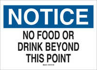 imagen de Brady B-555 Aluminio Rectángulo Cartel/anuncio de no comer ni beber Blanco - 10 pulg. Ancho x 7 pulg. Altura - 41366