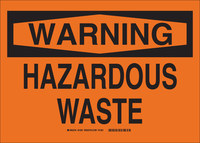 imagen de Brady B-401 Poliestireno Rectángulo Letrero de material peligroso Naranja - 10 pulg. Ancho x 7 pulg. Altura - 21851