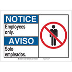 imagen de Brady B-401 Poliesterino de alto impacto Rectángulo Cartel de área restringida Blanco - 10 pulg. Ancho x 7 pulg. Altura - Idioma Inglés/Español - 124966