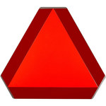 imagen de Brady Acero Rectángulo Cartel de triángulos de advertencia de emergencia Rojo/naranja reflectante - 16 pulg. Ancho x 14 pulg. Altura - 57894