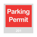 imagen de Brady 96235 Rojo/blanco sobre gris Cuadrado Vinilo Etiqueta de permiso de estacionamiento - Ancho 3 pulg. - Altura 3 pulg. - Imprimir números = 201 a 300