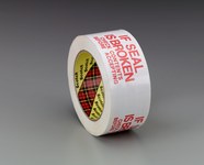 imagen de 3M Scotch 3771 White Printed Box Sealing Tape - Pattern/Text = IF SEAL IS BROKEN CHECK CONTENTS BEFORE ACCEPTING - 48 mm Width x 914 m Length - 1.9 mil Thick - 72303