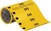 imagen de Brady 41464 Marcador de tubería autoadhesivo - Vinilo - Negro sobre amarillo - B-946
