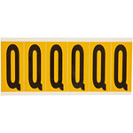 imagen de Brady 1550-Q Etiqueta en forma de letra - Q - Negro sobre amarillo - 1 1/2 pulg. x 3 1/2 pulg. - B-946