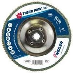 imagen de Weiler Tiger Paw Tipo 27/Plano - Alúmina-zirconia - 6 pulg. - 80 - Mediano - 51189