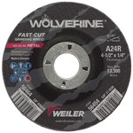 imagen de Weiler Wolverine Rueda esmeriladora de superficie 56464 - 4-1/2 pulg - Óxido de aluminio - 24 - R