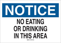 imagen de Brady B-555 Aluminio Rectángulo Cartel de comida, bebida y área de fumadores Blanco - 10 pulg. Ancho x 7 pulg. Altura - 41364