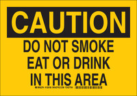imagen de Brady B-555 Aluminio Rectángulo Cartel de comida, bebida y área de fumadores Amarillo - 10 pulg. Ancho x 7 pulg. Altura - 128106
