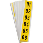 imagen de Brady Seriesystem 34353 Kit de etiquetas de números - 01 a 99 - Negro sobre amarillo - 1 1/2 pulg. x 1 1/2 pulg.