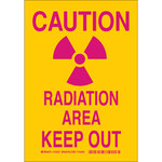imagen de Brady B-555 Aluminio Rectángulo Cartel de peligro de radiación Amarillo - 10 pulg. Ancho x 14 pulg. Altura - 124232