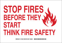 imagen de Brady B-555 Aluminio Rectángulo Cartel de seguridad contra incendios Blanco - 14 pulg. Ancho x 10 pulg. Altura - 127329