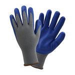 imagen de West Chester 37185 Gray/Blue Large Polyester Work Gloves - Nitrile Palm & Fingers Coating - 37185/L5P