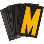 imagen de Bradylite 5000-M Etiqueta en forma de letra - M - Amarillo sobre negro - 1 3/4 pulg. x 2 7/8 pulg. - B-997