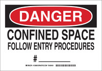 imagen de Brady B-555 Aluminio Rectángulo Letrero de espacio restringido Blanco - 10 pulg. Ancho x 7 pulg. Altura - 126798