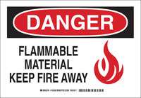 imagen de Brady B-401 Poliestireno Rectángulo Cartel de material inflamable Blanco - 10 pulg. Ancho x 7 pulg. Altura - 15238