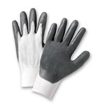 imagen de West Chester PosiGrip 713SNC Gray/White 7 Nylon Work Gloves - EN 388 1 Cut Resistance - Nitrile Palm Only Coating - 8.5 in Length - 713SNC/7