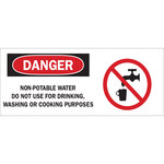 imagen de Brady B-120 Poliéster reforzado con fibra de vidrio Rectángulo Cartel de saneamiento de agua Blanco - 17 pulg. Ancho x 7 pulg. Altura - 69409