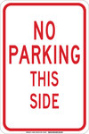imagen de Brady B-555 Aluminio Rectángulo Cartel de información, restricción y permiso de estacionamiento Blanco - 12 pulg. Ancho x 18 pulg. Altura - 129627